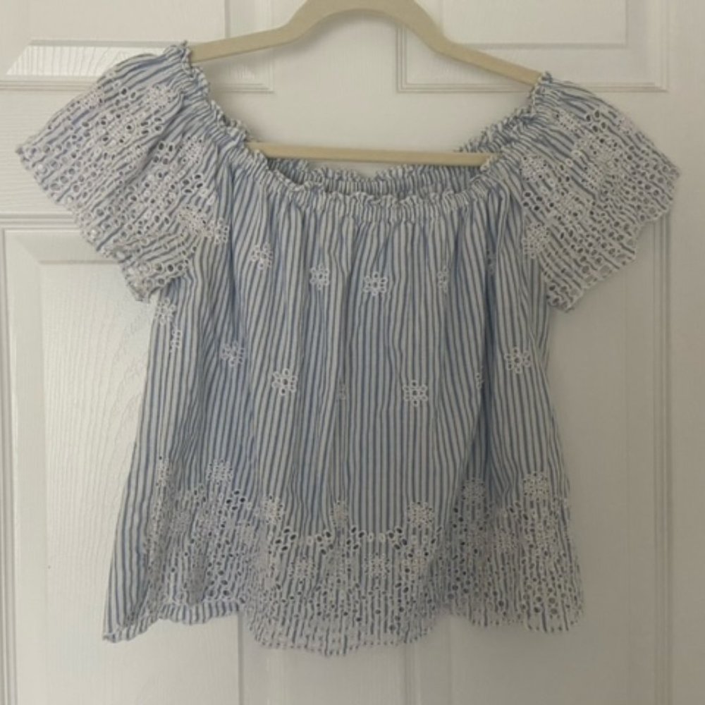 Hollister Eyelet Off-Shoulder Top